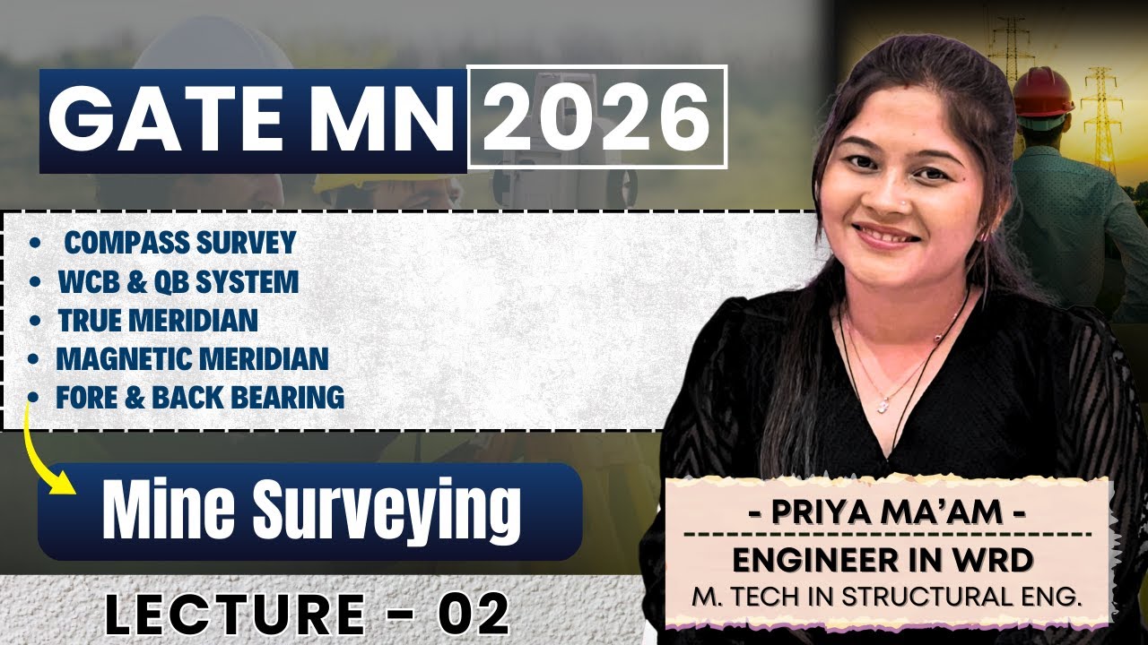 GATE MN 2026 | Mine Surveying | Lec-2 |  Compass survey, WCB & QB system, True & Magnetic meridian