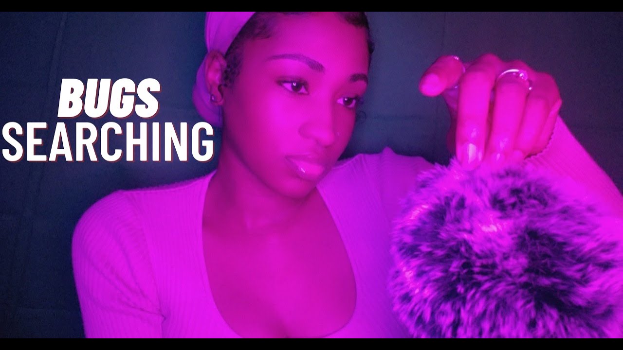 ASMR Bug Searching and Plucking (Mouth Sounds, Whispering, Fluffy Mic)