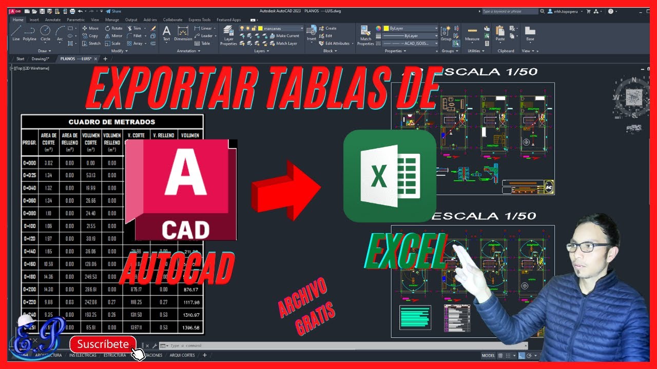 ✅✅ como exportar tabla de AutoCAD 2023 a Excel  - lips gratis- ✅