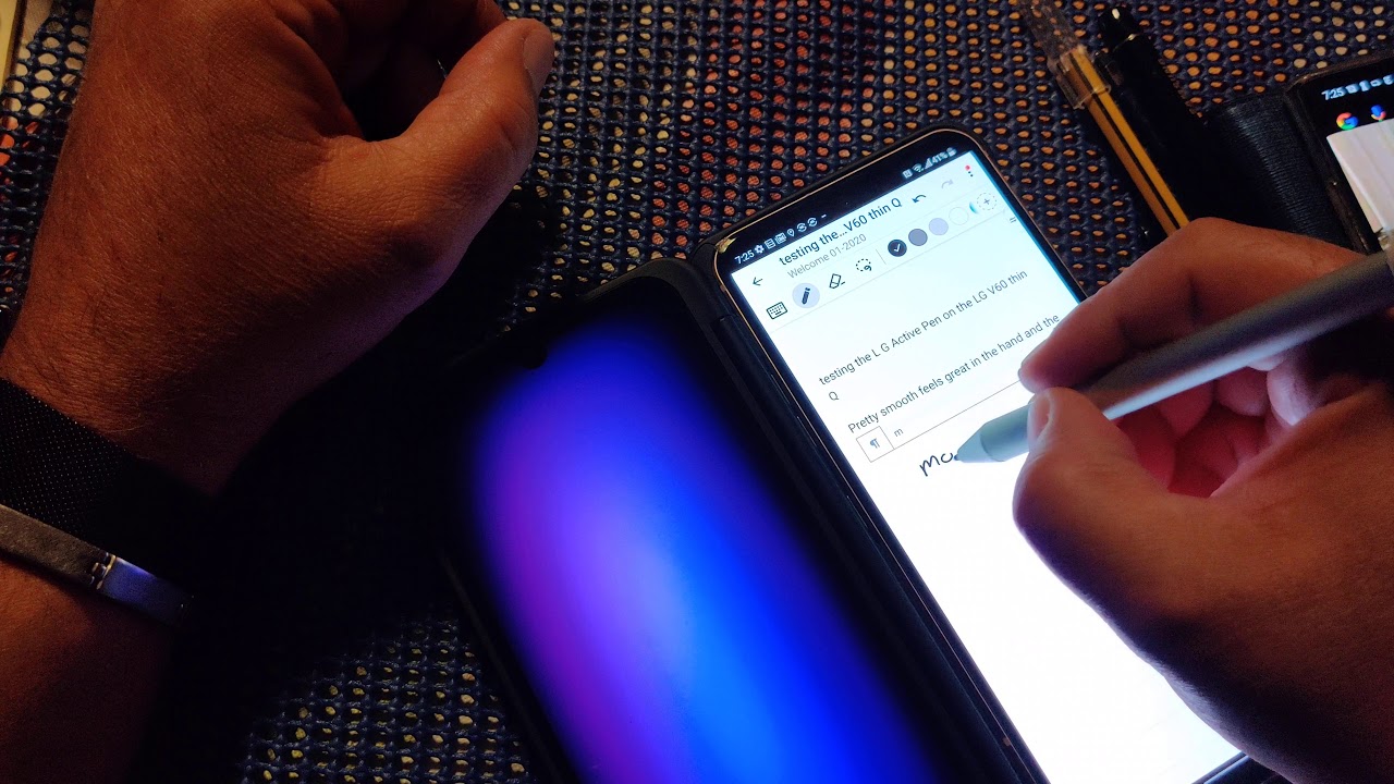 Using the LG Active Pen on a LG V60 ThinQ