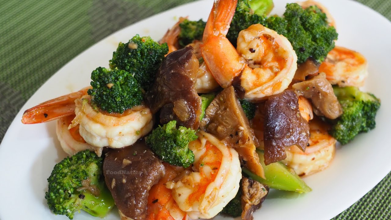THE BEST SHRIMP BROCCOLI WITH MUSHROOM