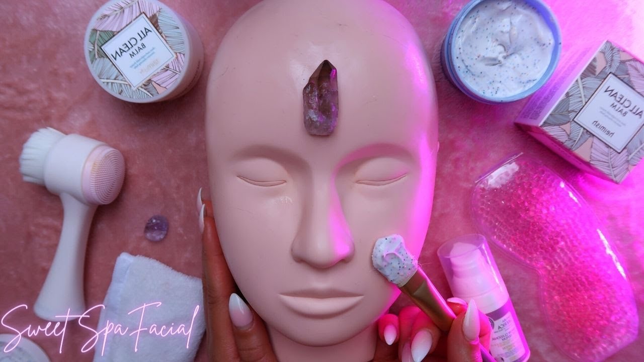 ASMR Relaxing Sweet Spa Facial Treatment🧁 | Hydrating Face Mask Skincare On Mannequin Head