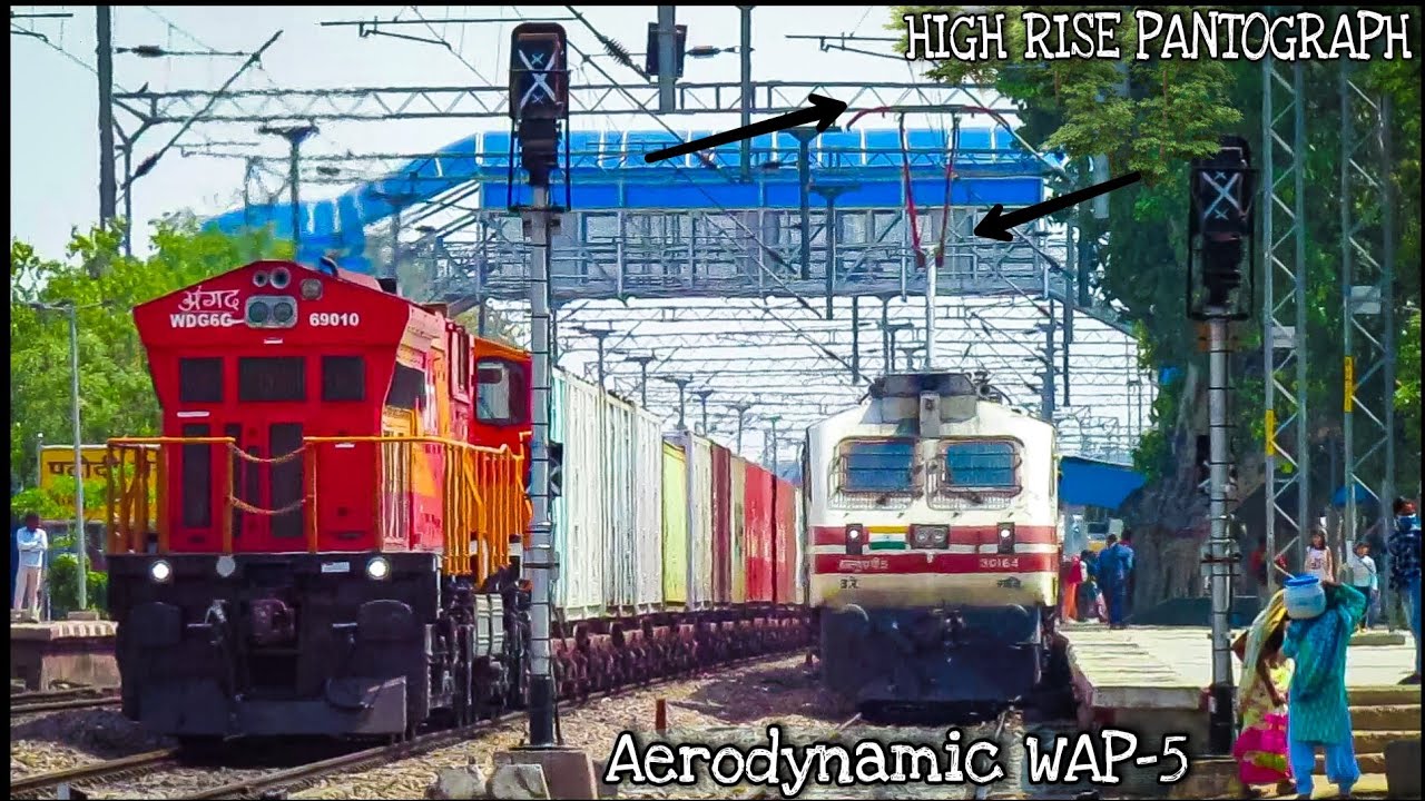 India's First Aerodynamic WAP-5 With High Rise Pantograph || #30164 GZB WAP5 Unexpected Acceleration