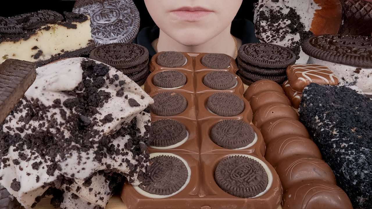 ASMR Oreo Cookies & Cream Desserts *Milka Oreo Sandwich Bar, King Ice Cream Cone, Cookie, Cheesecake