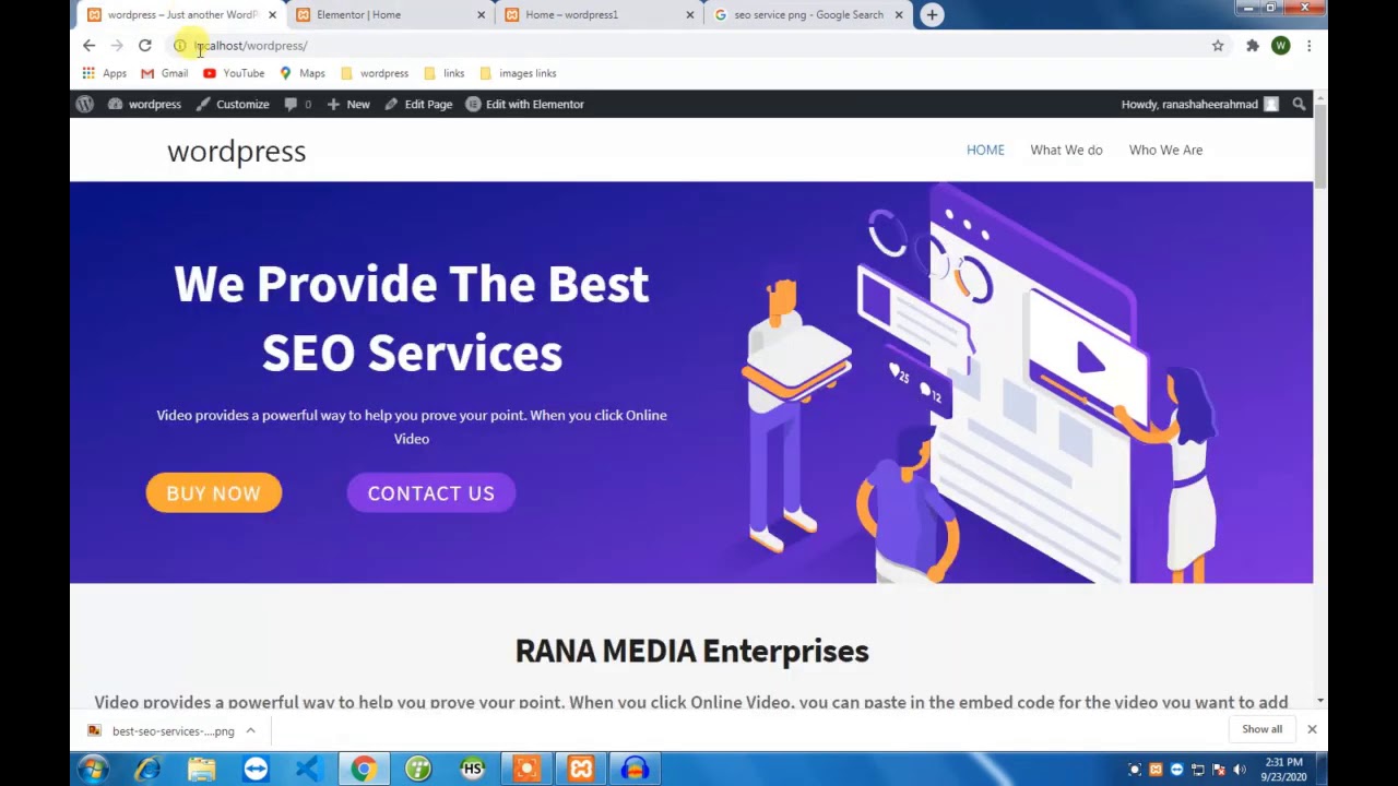 How To Create A Hero Section With Elementor | wordpress (2020) | Hindi /Urdu | Web Sol