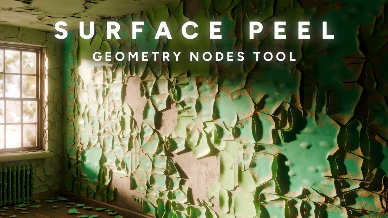 Peeling Paint with Real Geometry - SURFACE PEEL - Geometry Nodes Addon for Blender!