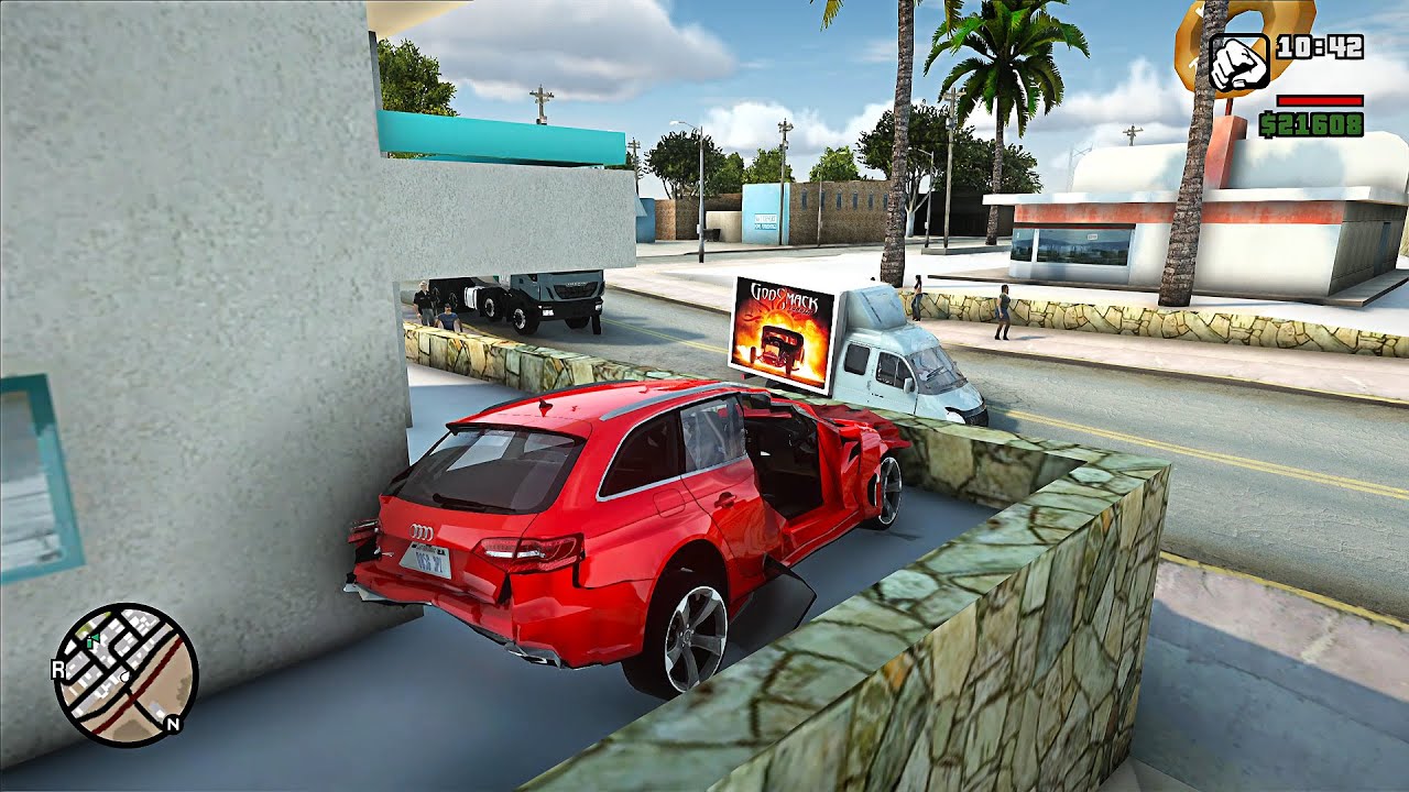 GTA SA Realistic Vehicle Deformation - Crash Testing Real Car Mods Ep.15