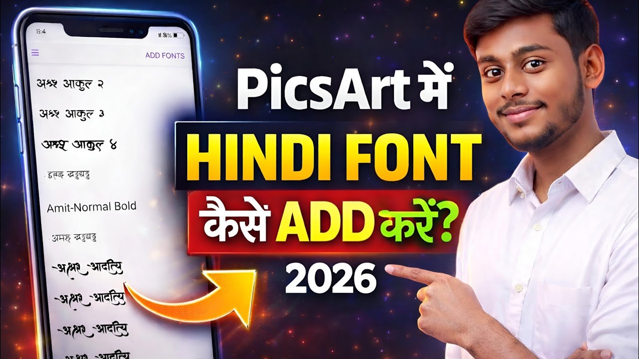 PicsArt Me Hindi Font Kaise Add Kare 2026 | How To Download & Add Hindi Fonts In PicsArt