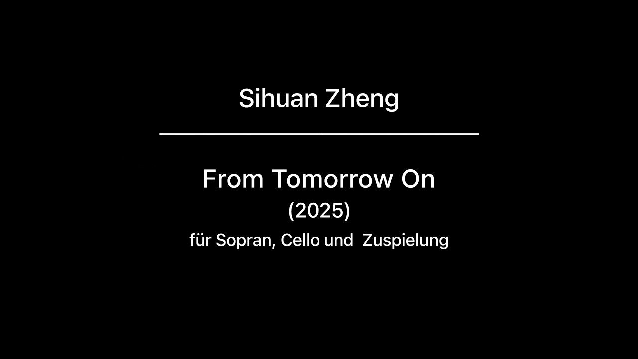 Sihuan Zheng - From Tomorrow on