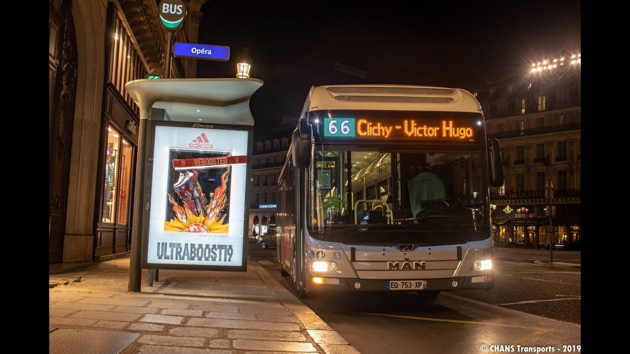 La ligne de bus RATP 66 (Pleyel) : Mairie de Saint-Ouen - Opéra