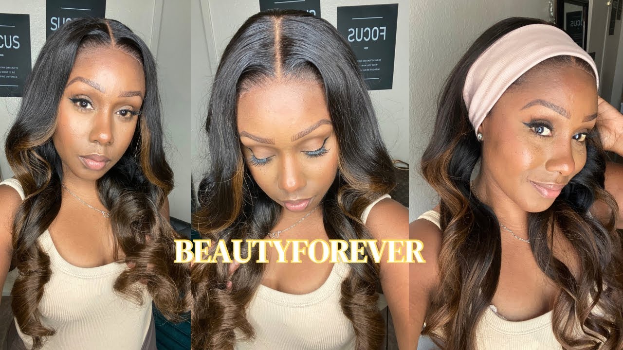 No Work (It Came Styled!!) Beautiful Chestnut Brown Ombré Loose Wave Glueless Wig | BeautyForever