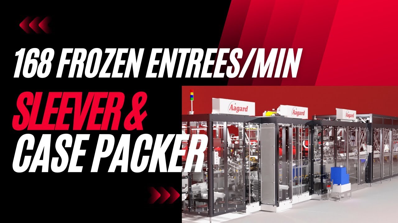 Efficient Robotic Sleever & Case Packer for Frozen Entrees!