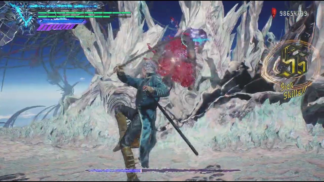 Devil May Cry 5 Vergil Beating Dante 17