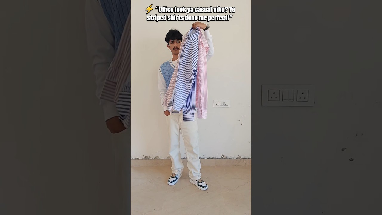 🧢 Stripe Shirt Haul from Meesho | Stylish Men&rsquo;s Shirts Under ₹500 | Meesho Try On Haul #meesho