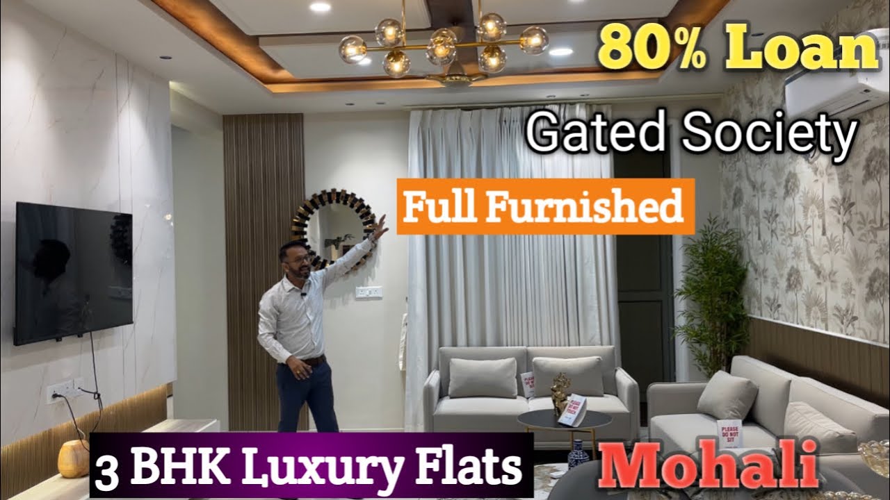Full Furnished 3 BHK Flat In Mohali |3 BHK Luxury Flats For Sale In Mohali Chandigarh| Gated Society