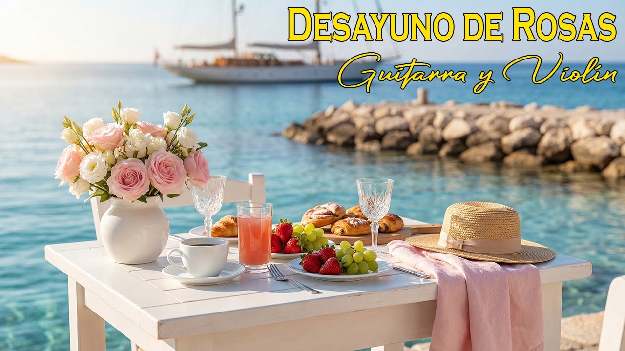 Desayuno de Rosas junto al Mar — Romantic Spanish Guitar & Violin | Mediterranean Morning Love