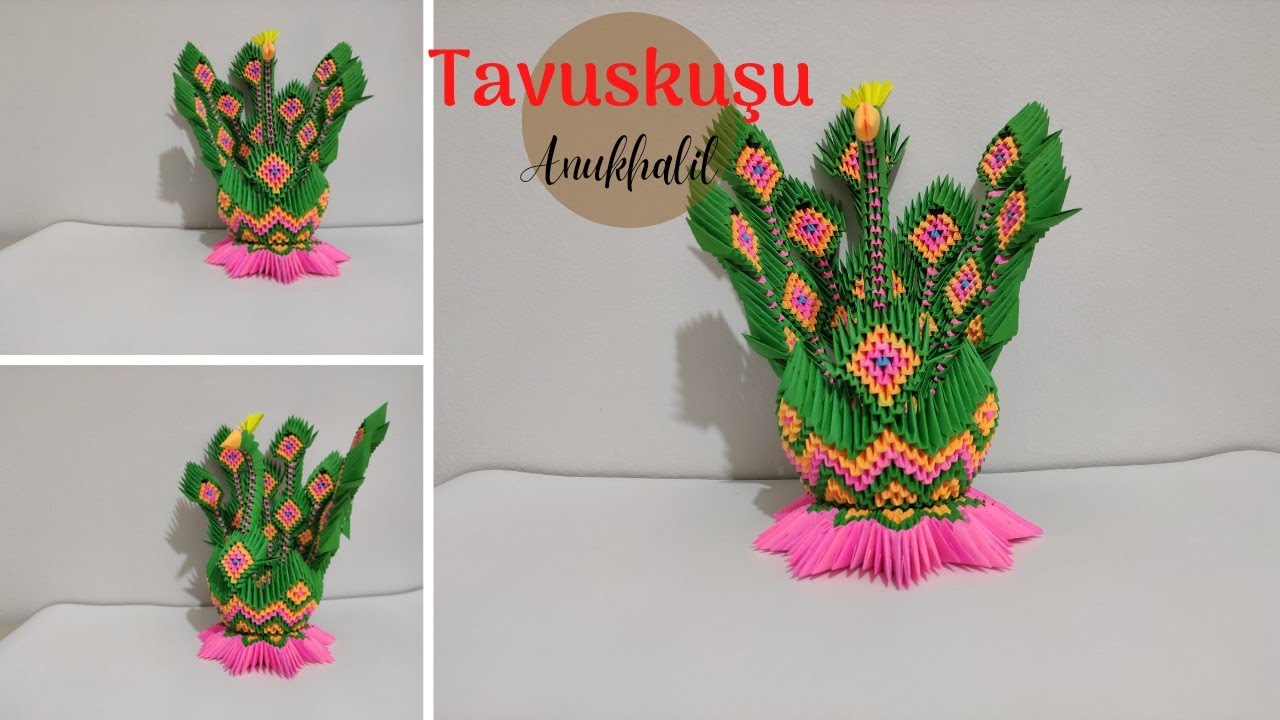 3D origami tavuskuşu#3dorigami