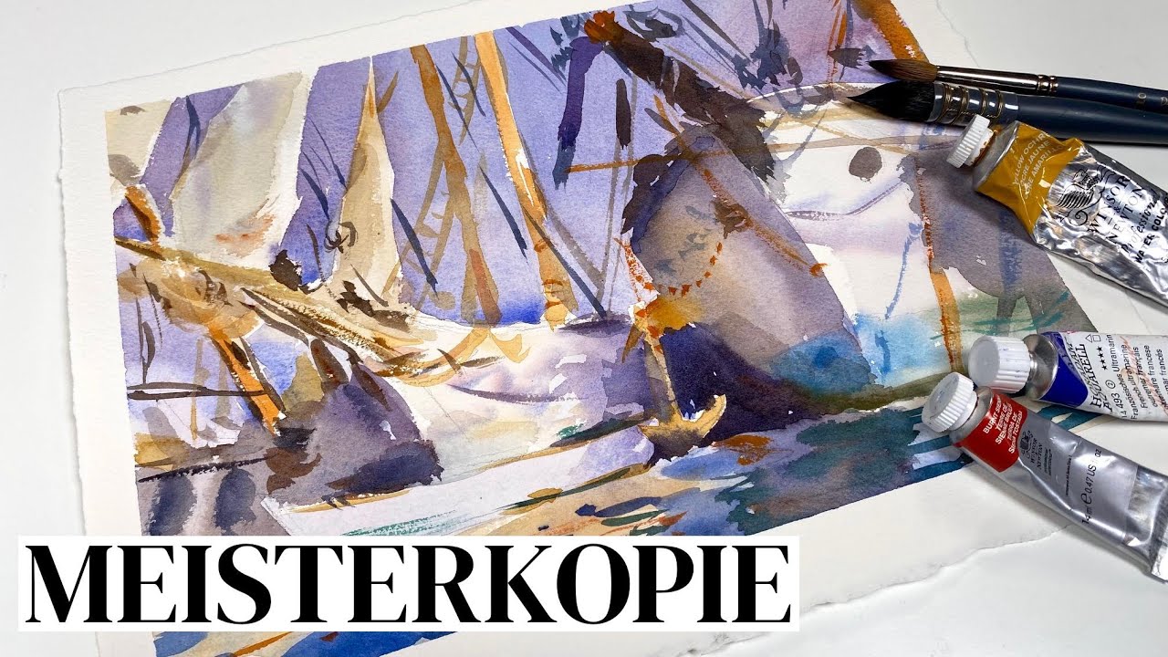 Aquarell Meisterkopie - Weiße Boote von John Singer Sargent