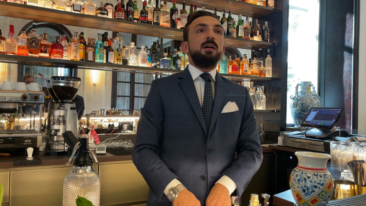 Cocktail Making “Harriet Brown” at the San Domenico Palace, a Four Seasons Hotel, Taormina Sicily