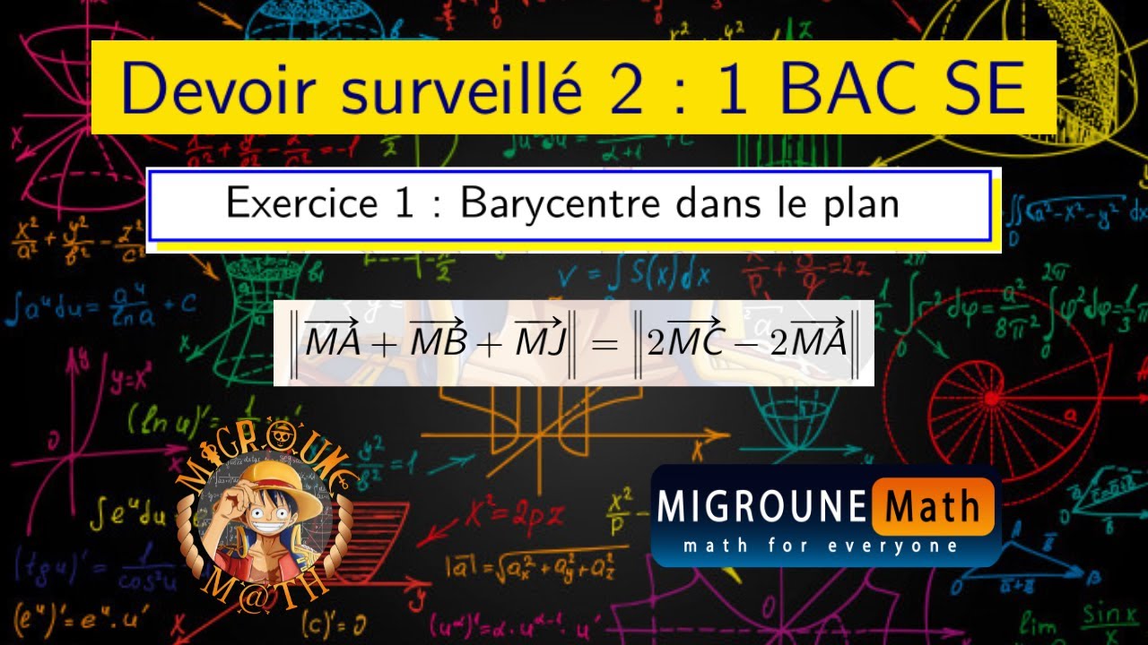 Barycentre dans le plan — Exercice 1 — Devoir de maths — 1BAC SE