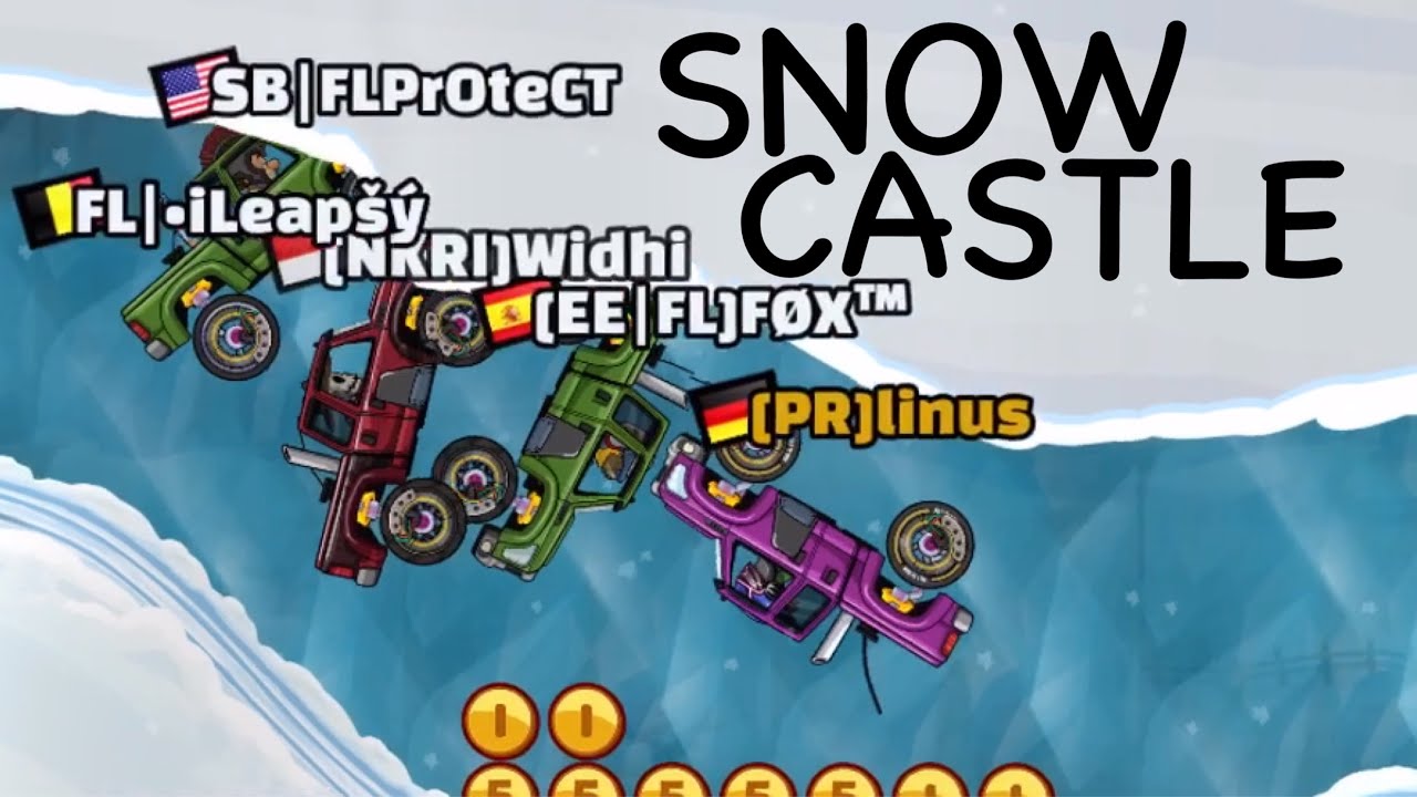 AMAZING RACE for SUPER DIESEL daily challenge snow castle - Hill Climb Racing 2