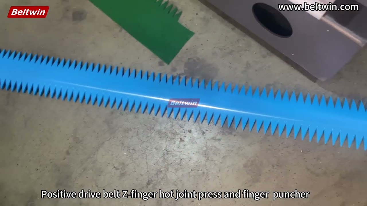 Positive drive belt Z splice hot splice press and finger punching