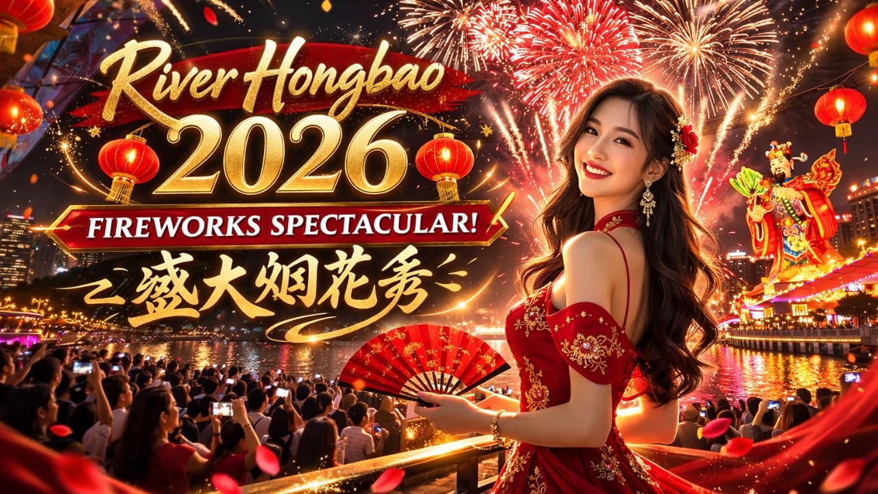 [4K] 春到河畔迎新春 🧧🍊 CNY2026 River Hongbao Fireworks @ Gardens By The Bay Singapore