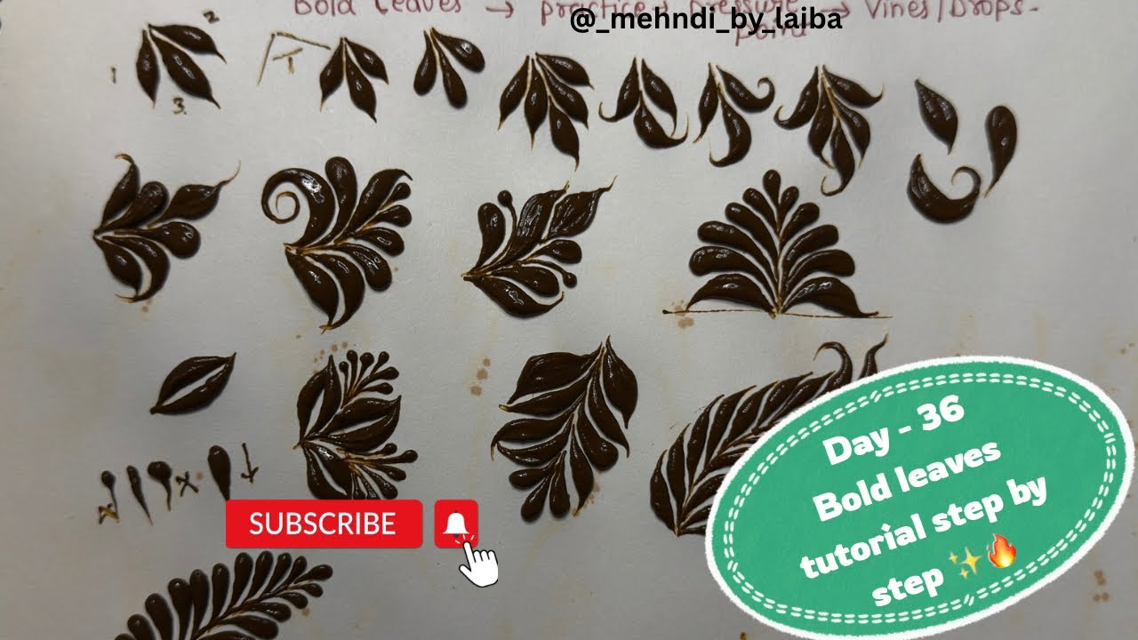 How to Draw Bold Leaves in Mehndi | Pro Artist Tips #mehndiclasses #mehndidesignbridal 