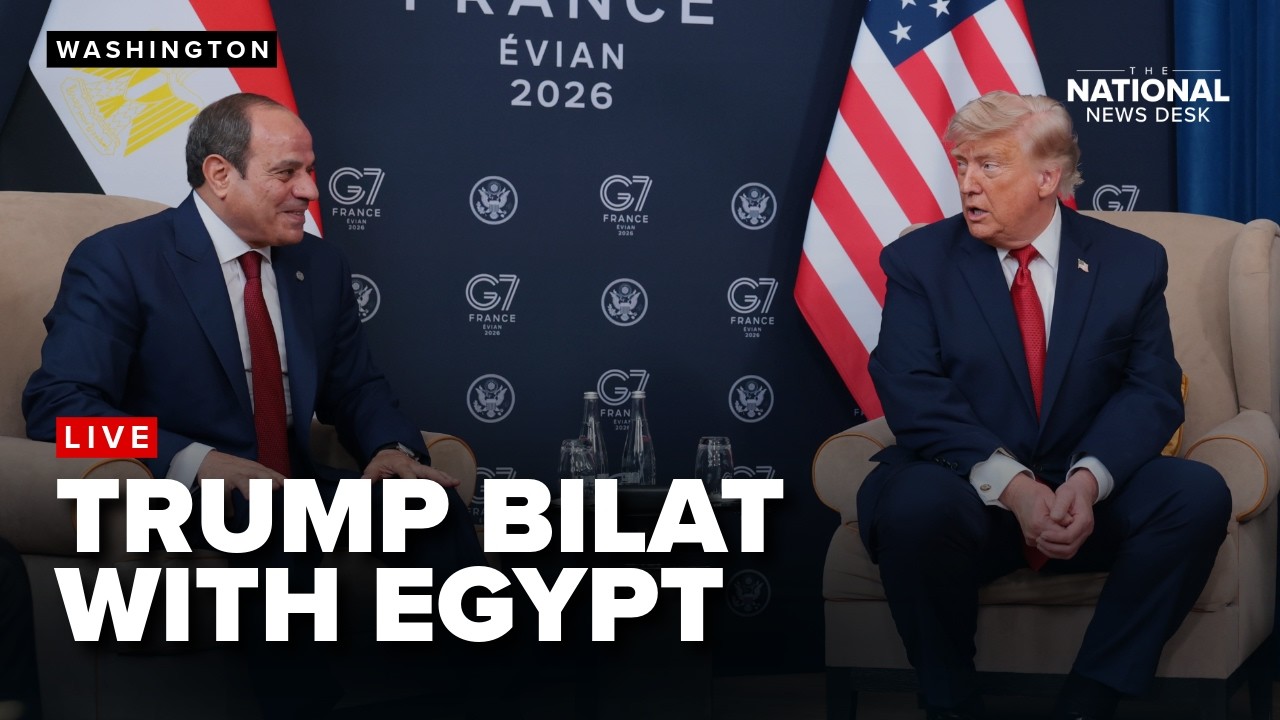 Президент Трамп принимает участие в двусторонней встрече с президентом Египта.