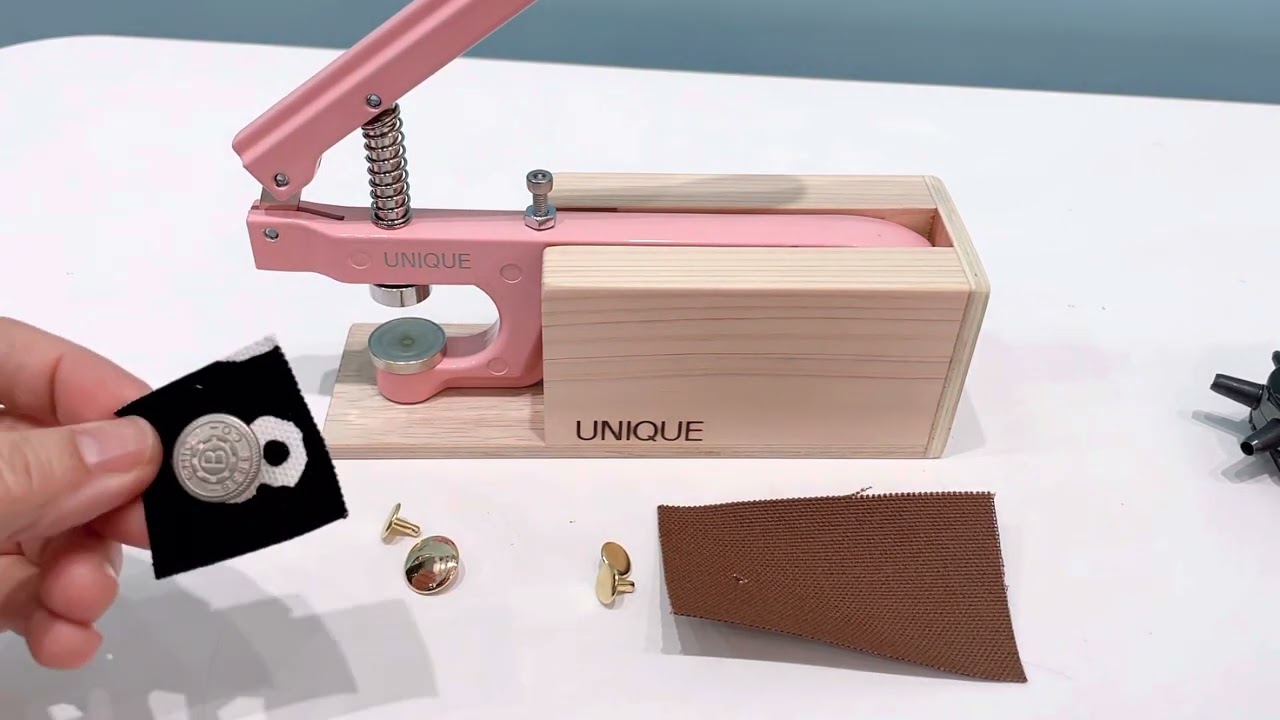 Unique 手壓鉗牛仔釦固定釦卯釘操作方式