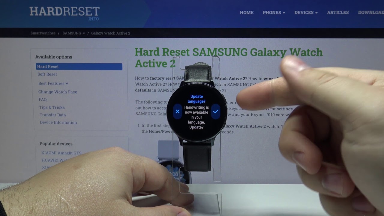 Как изменить язык клавиатуры на SAMSUNG Galaxy Watch Active 2 – Список языков