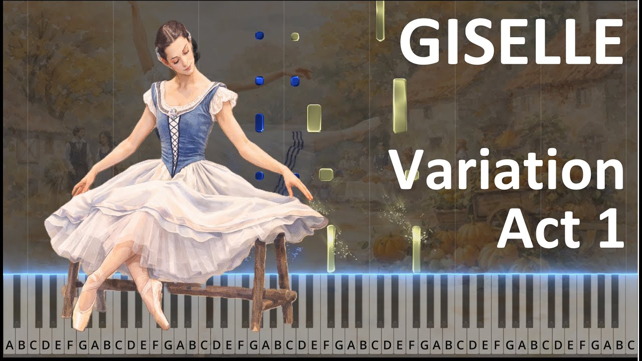 GISELLE Variation Act1 - Piano Tutorial ジゼル バリエーション　第１幕　ピアノ