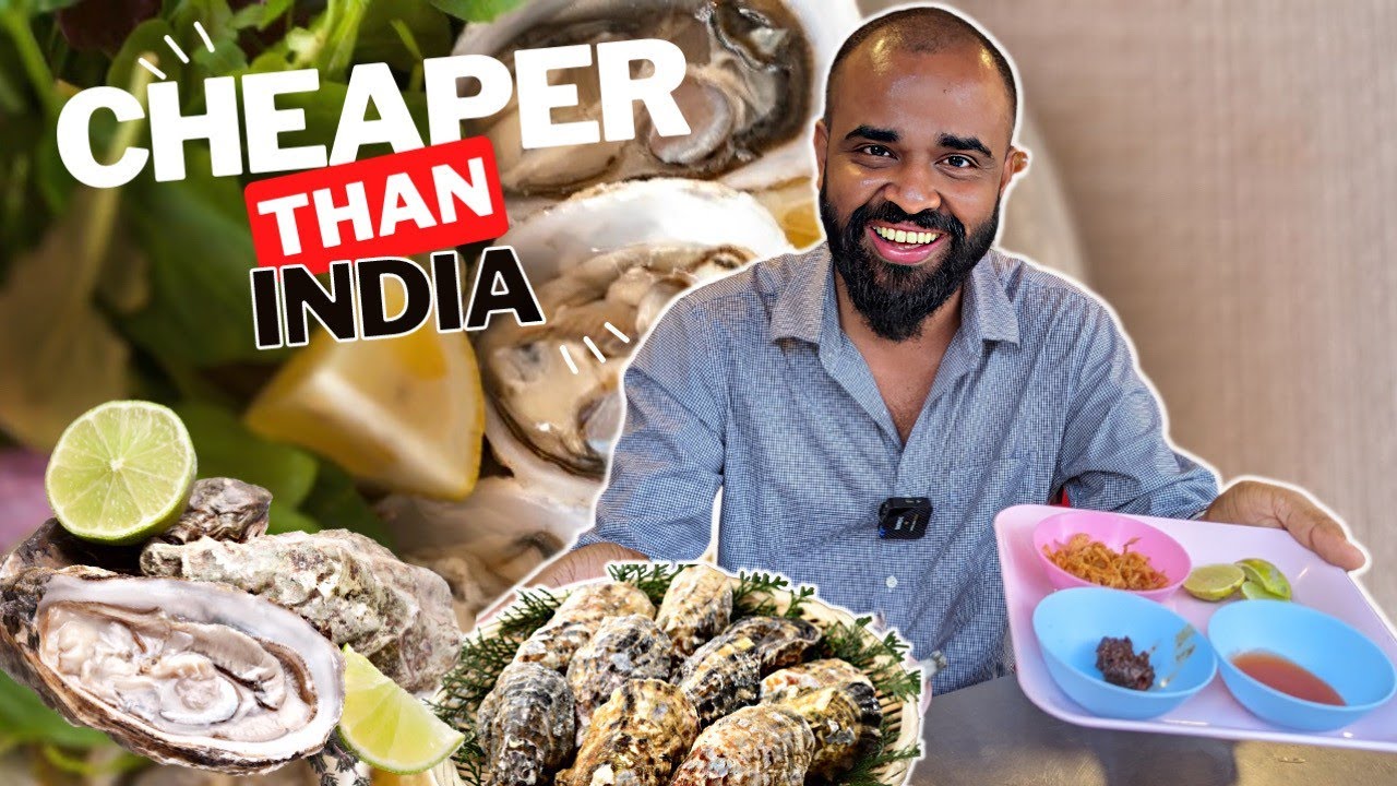 Indian Eating Raw Giant Oysters In Bangkok | Thai Street Food | Ep#06