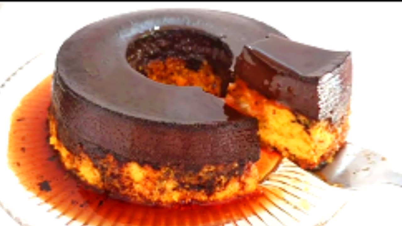 Como fazer bolo de cenoura com pudim de chocolate