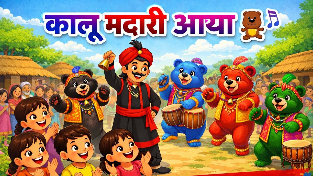 Kalu Madari Aaya | Hindi Poem for Kids | Kids Channel India | Hindi Nursery Rhymes | Bal Geet Hindi