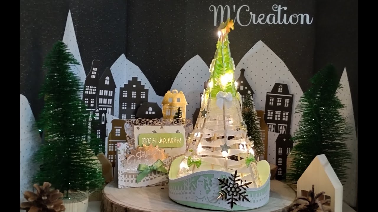 Tuto scrap  - Centre de table Sapin pour Noël😀
