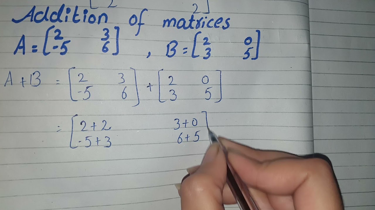 Addition of Matrices in Urdu, Addition of Matrices in Hindi