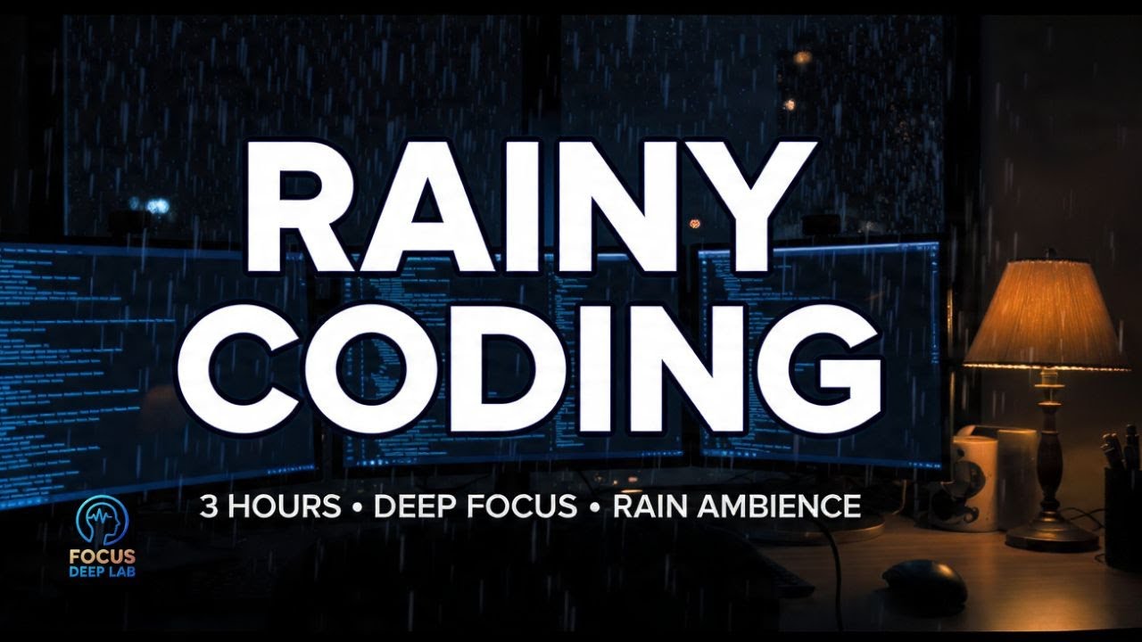Rainy Night Coding – 3 Hour Deep Focus Ambient (Rain & Synth Pads)