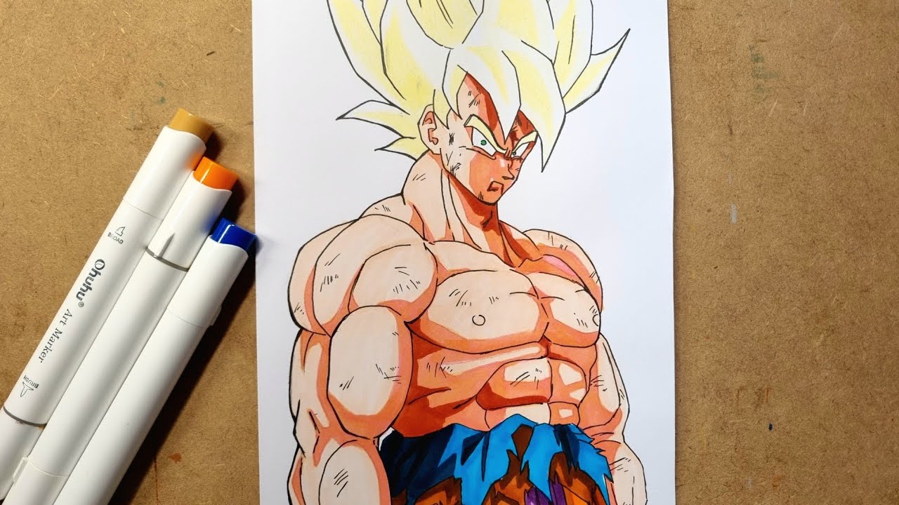 Como Desenhar Goku no Shape em Combate Contra Freeza
