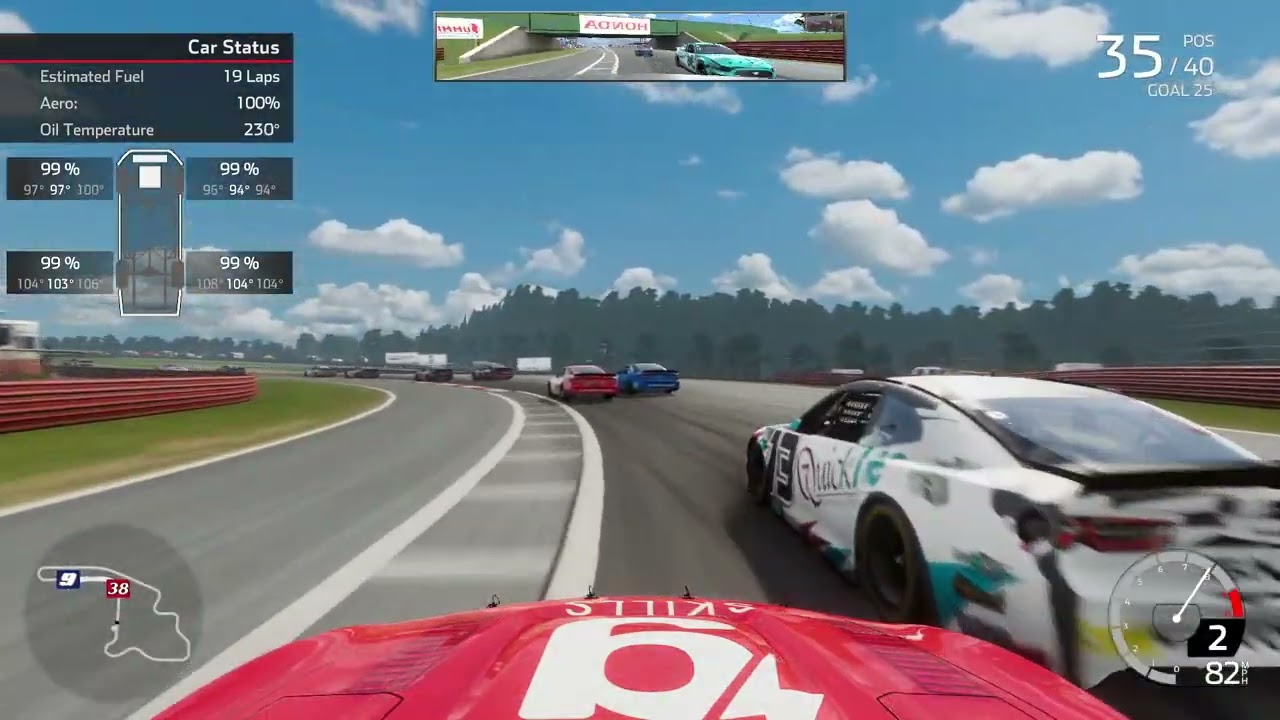 Nascar heat 5 100% race hard settings at Mid-Ohio road course