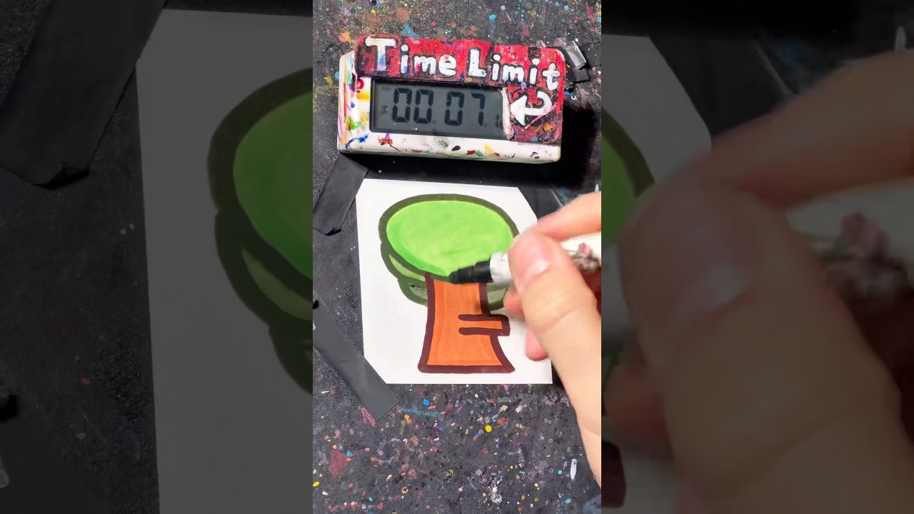 【ASMR】Drawing Mr.Tree(Scrunkly)in 40 Sec