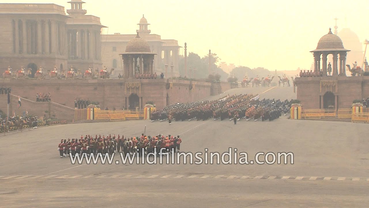 National anthem by Indian military band during Beating Retreat ceremony in Delhi