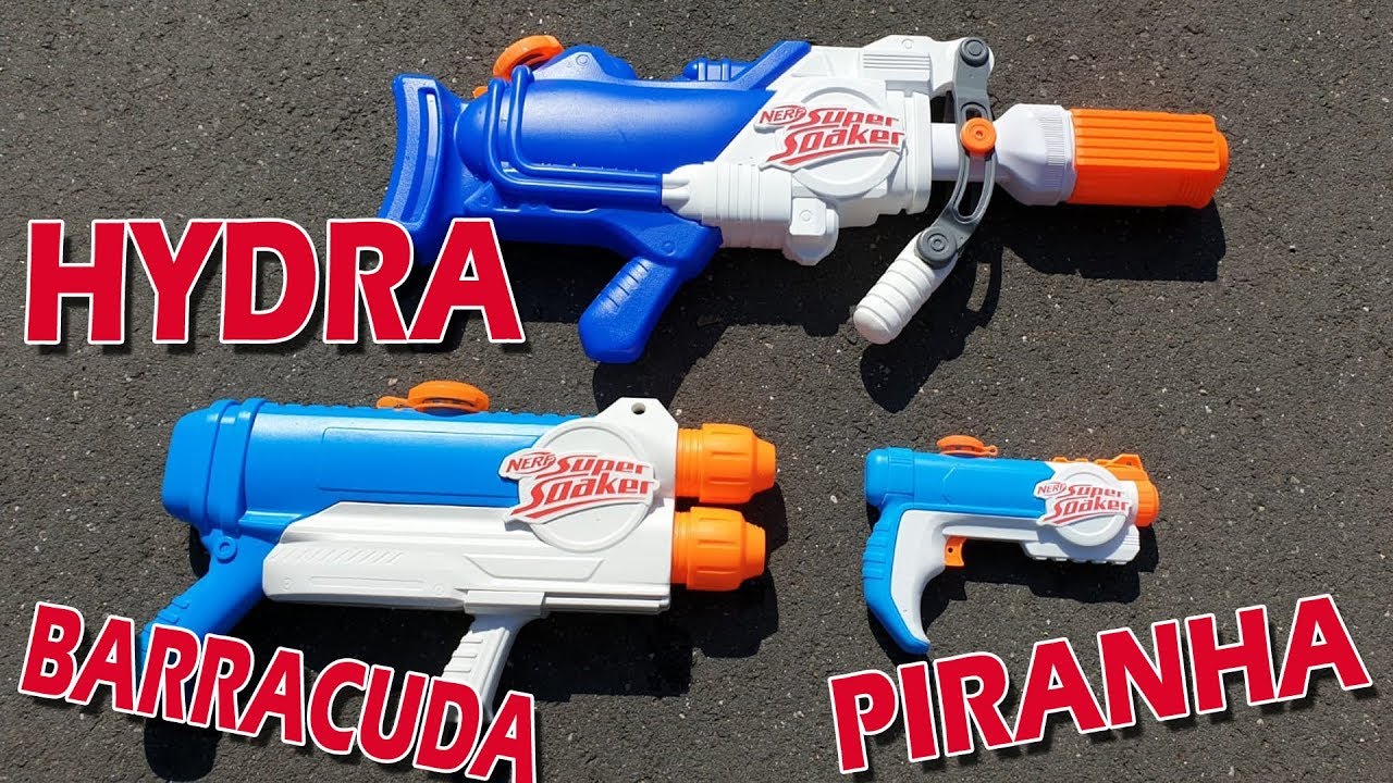 SUPER SOAKER 2019: PIRANHA | BARRACUDA | HYDRA [Vorstellung - Reichweitentest]