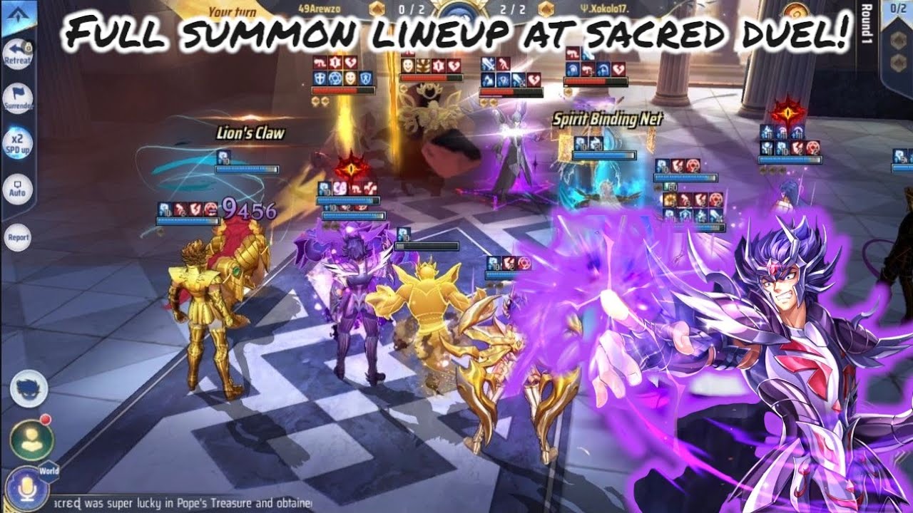 Saint Seiya: Awakening (KOTZ) - Full Summon Lineup with Surplice Deathmask at Sacred Duel!