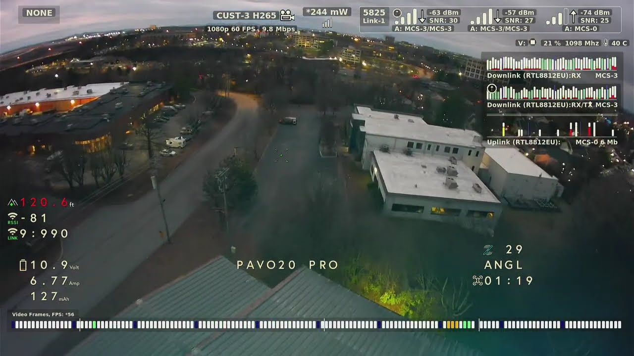 RubyFPV 11.7 1080p 60fps. Very Low Light