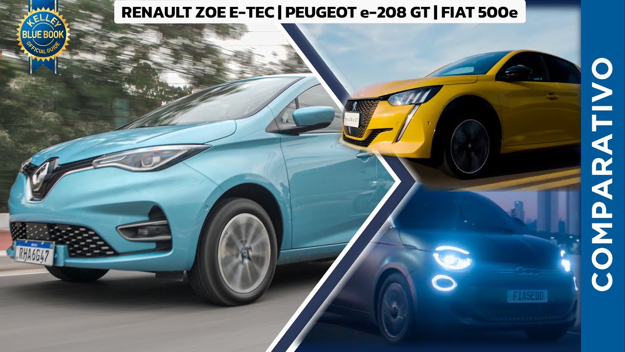 Comparativo: Renault Zoe vs. Fiat 500e e Peugeot e-208 GT