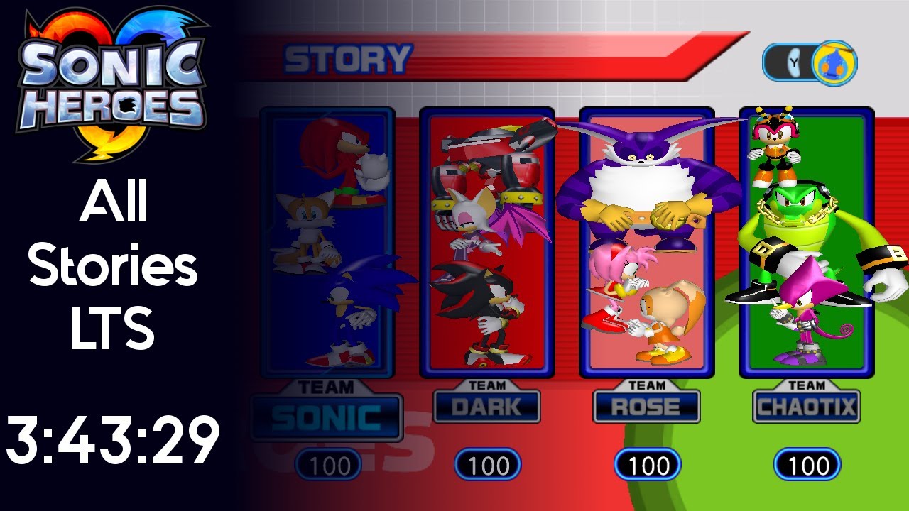 Sonic Heroes - All Stories LTS Speedrun - 3:43:29 [Game Time]