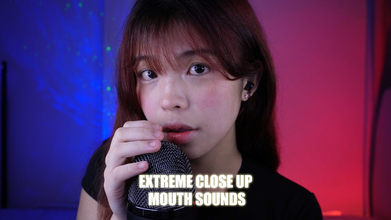 ASMR Extreme Close Up Whispers and Mouth Sounds!