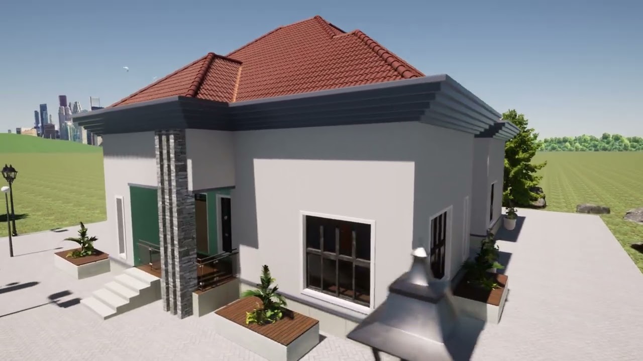 4 bedroom house plan living room kitchen dining bathrooms 