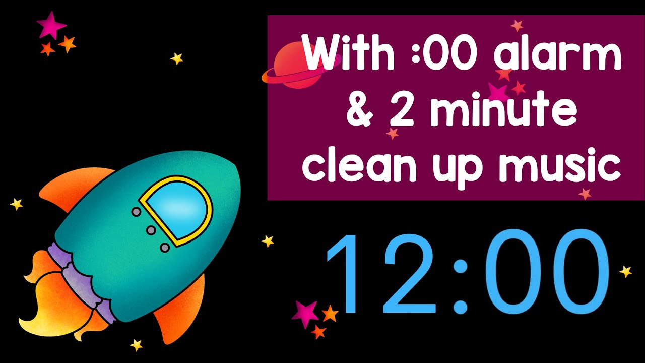 Space Rocket 12 Minute Rotation Timer + 2 Minute Clean Up Timer